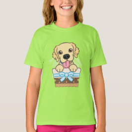 金色の子犬の色Tシャツ Tシャツ