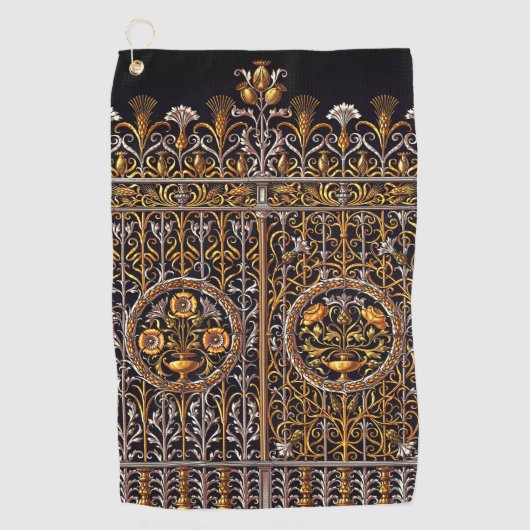 金色の戸口タオル ゴルフタオル (正面)