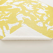 金色の抽象芸術大理石とドット付きパターン シェルパブランケット (3/4)