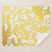 金色の抽象芸術大理石とドット付きパターン シェルパブランケット (正面(横))