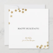 金色の星が落ちるフォトクリスマスカード カード (裏面)