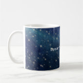 金色の星が輝く青い夜空 コーヒーマグカップ (左)