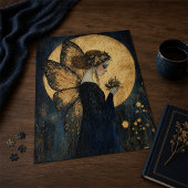 金色の月夜に咲く花と妖精の魔法 ジグソーパズル