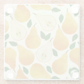 金色の梨パターン ガラスコースター (裏面)