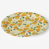 金色の梨パターン ペーパープレート (アングル)