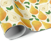 金色の梨パターン ラッピングペーパー (ロールコーナー)