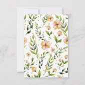 金色の森 緑色のマスタードイエローの花の水玉模様 招待状 (裏面)