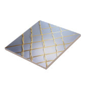 金色の模様の柔らかい青 タイル (側面)