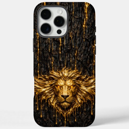 金色の樹皮 リキッドゴールドのライオン Case-Mate iPhoneケース (裏面)