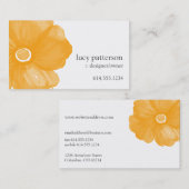 金色の水彩花ビジネスカード 名刺 (正面/裏面)
