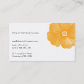 金色の水彩花ビジネスカード 名刺 (裏面)