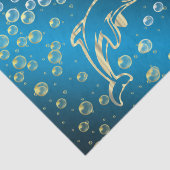 金色の水滴を持つ金のイルカ 薄葉紙 (詳細)