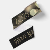 金色の泡で祝う2026年新年 グログランリボン (裏面)