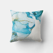 金色の海波。豊富で明るい抽象芸術写真。  クッション (裏面)