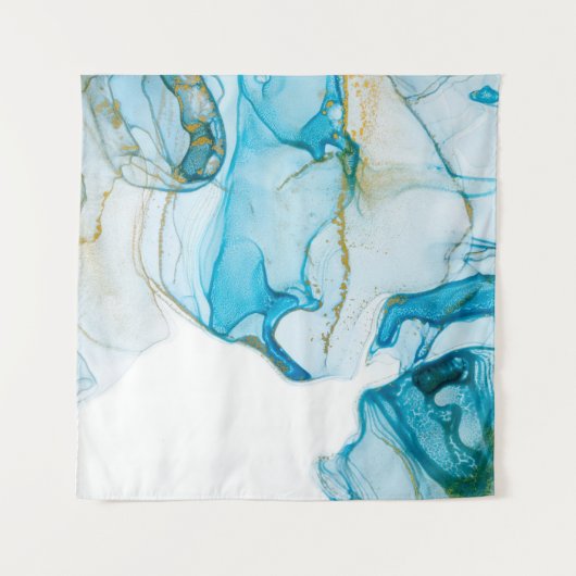 金色の海波。豊富で明るい抽象芸術写真。 タペストリー (正面(横))