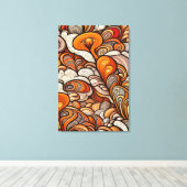 金色の渦巻き キャンバスプリント (インサイチュ (ウッドフロア))