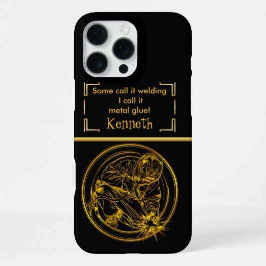 金色の溶接の精密さ iPhoneケース (裏面)