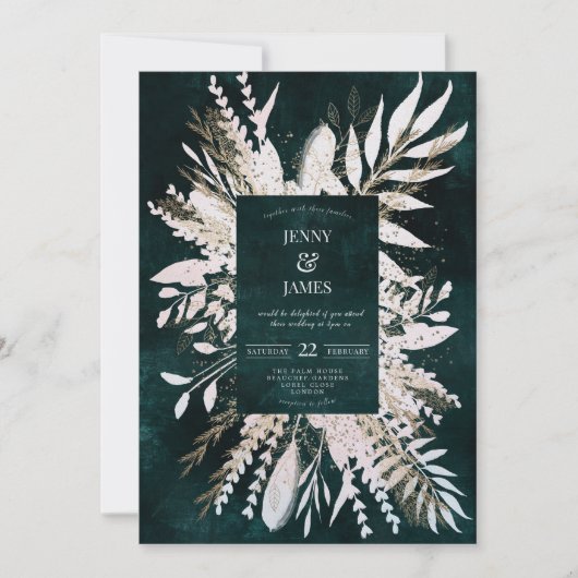 金色の牧草地わあブーケ、エメラルドグリーン シーズンカード (正面)