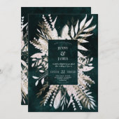 金色の牧草地わあブーケ、エメラルドグリーン シーズンカード (正面/裏面)