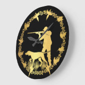 金色の狩人 ラージ壁時計 (傾斜)