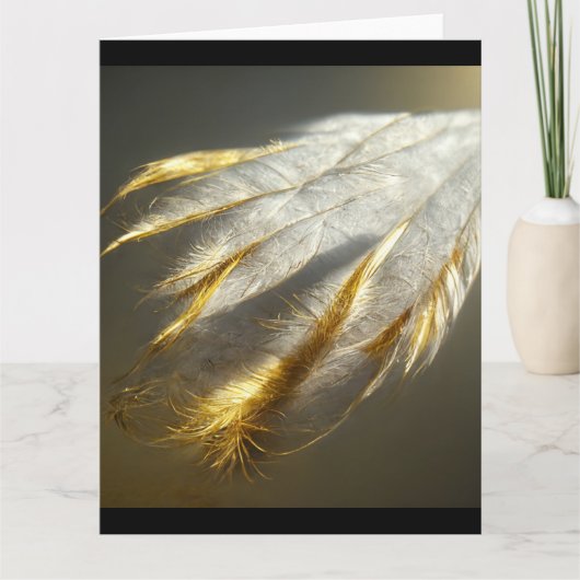 金色の白い羽 カード (正面)