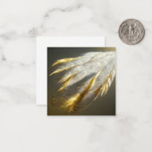 金色の白い羽 ノートカード (正面/裏面インサイチュ)