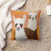 金色の空に向かって微笑む奇妙なラマ クッション (ブランケット)