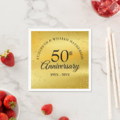 金色の粉ふぶきで50回目の結婚記念日をお祝い スタンダードカクテルナプキン (インサイチュ)