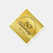 金色の粉ふぶきで50回目の結婚記念日をお祝い スタンダードカクテルナプキン (角)