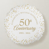 金色の粉ふぶき 50回目の結婚記念日 ラウンドクッション (裏面)