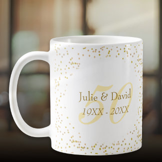 金色の紙吹雪の50回目の結婚記念日 コーヒーマグカップ