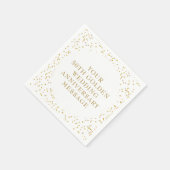 金色の結婚記念日の紙吹雪 スタンダードカクテルナプキン (角)