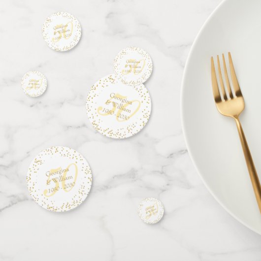 金色の結婚50周年記念コンフェティ コンフェッティ (グループ)