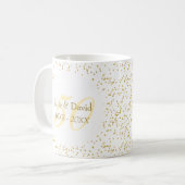 金色の結婚50周年記念コンフェティ コーヒーマグカップ (正面左)