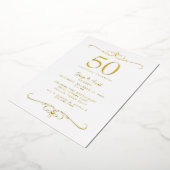 金色の結婚50周年記念 箔招待状 (回転した状態)