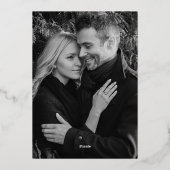 金色の緑の写真バック |ハッピーホリデー金ゴールド 箔シーズンカード (裏面)