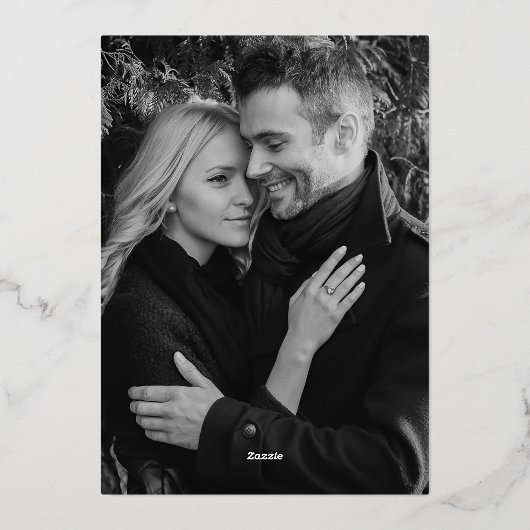 金色の緑の写真バック | Merry Christmas金ゴールド 箔シーズンカード (裏面)