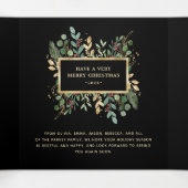 金色の緑の黒 |写真数々ののクリスマス 三つ折りクリスマスカード (内部中)