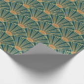 金色の線を使用した、幾何学的にシームレスなパターン。グリー ラッピングペーパー (角)