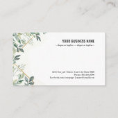 金色の美しいフローラカード 名刺 (裏面)