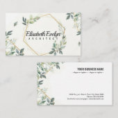 金色の美しいフローラカード 名刺 (正面/裏面)