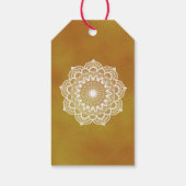 金色の背景に白い曼荼羅 ギフトタグ (裏面)