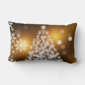 金色の背景を持つスノーフレーク・クリスマスツリー ランバークッション (裏面)