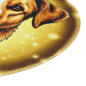 金色の背景を持つ犬 カッティングボード (角)