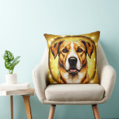 金色の背景を持つ犬 クッション (椅子)