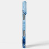 金色の脈を持つブルーマーブル水彩パターン Case-Mate iPhoneケース (裏面 / 右)