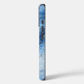 金色の脈を持つブルーマーブル水彩パターン Case-Mate iPhoneケース (裏面 / 左)