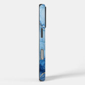 金色の脈を持つブルーマーブル水彩パターン Case-Mate iPhoneケース (裏面 / 右)