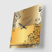 金色の色合いの優雅さ スクエア壁時計 (傾斜)