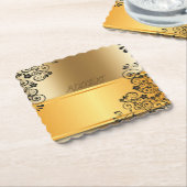 金色の色合いの優雅さ ペーパーコースター (アングル)